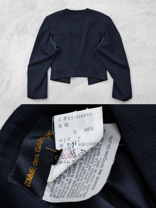 COMME des GARÇONS F/W1988 “Red Is Black” - Chain-Button Wool Bolero Jacket