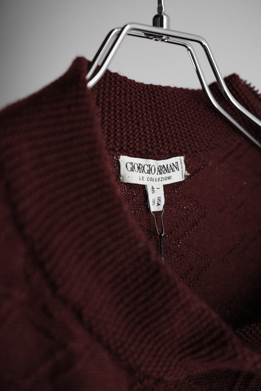 Giorgio Armani 1990s - Merino Wool Zip Collar Sweater