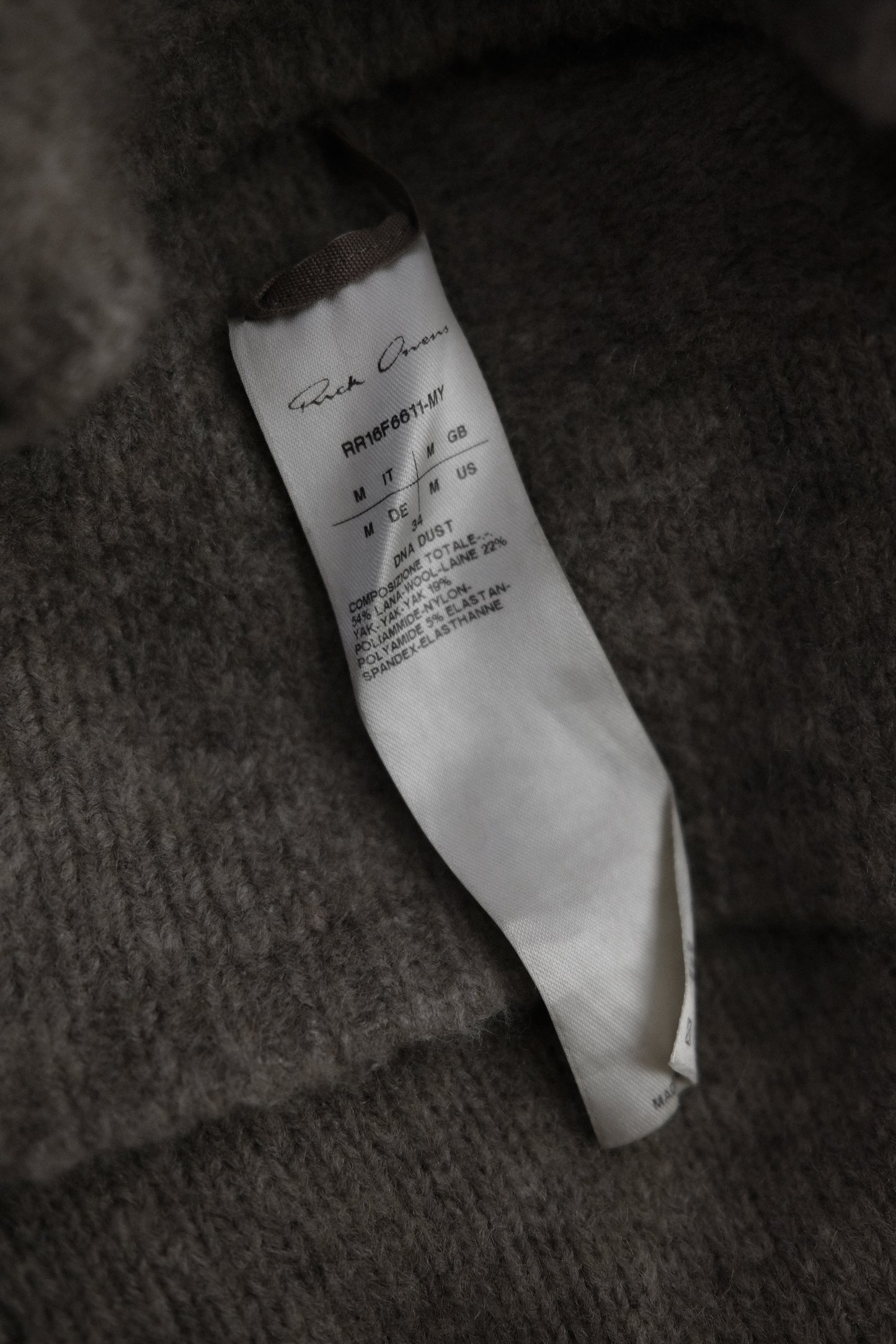 Rick Owens F/W2016 "MASTODON" - Yak Mock Neck Sweater