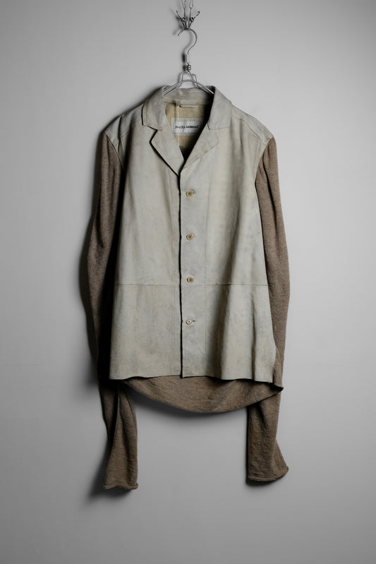 Dolce & Gabbana 1990s - Leather / Knit Hybrid Jacket