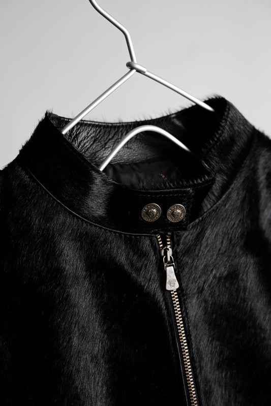 Versace Jeans Couture Early 2000s - Pony-hair Fur Leather Jacket