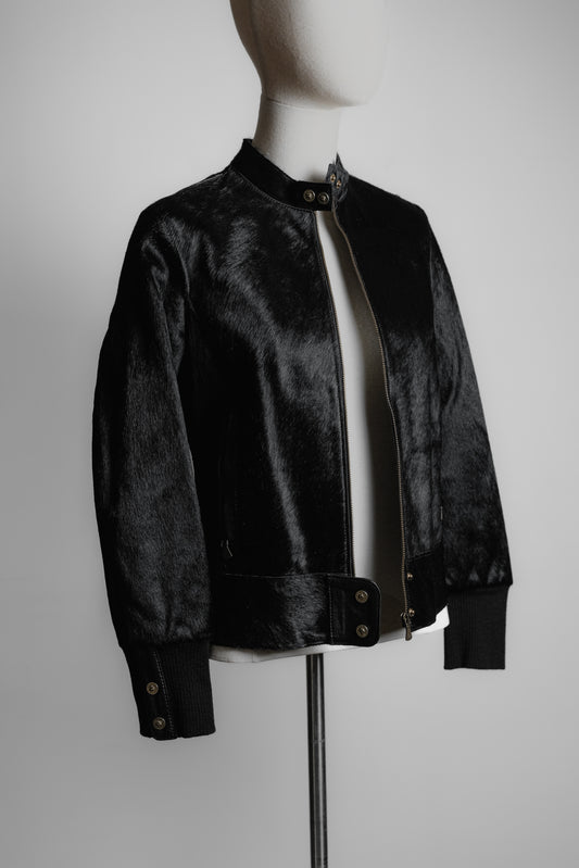 Versace Jeans Couture Early 2000s - Pony-hair Fur Leather Jacket