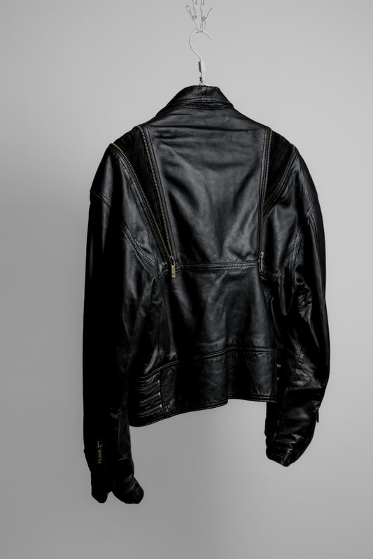 MARIO CONTI 1980-1990s - Multi Lampo-zip Leather Jacket