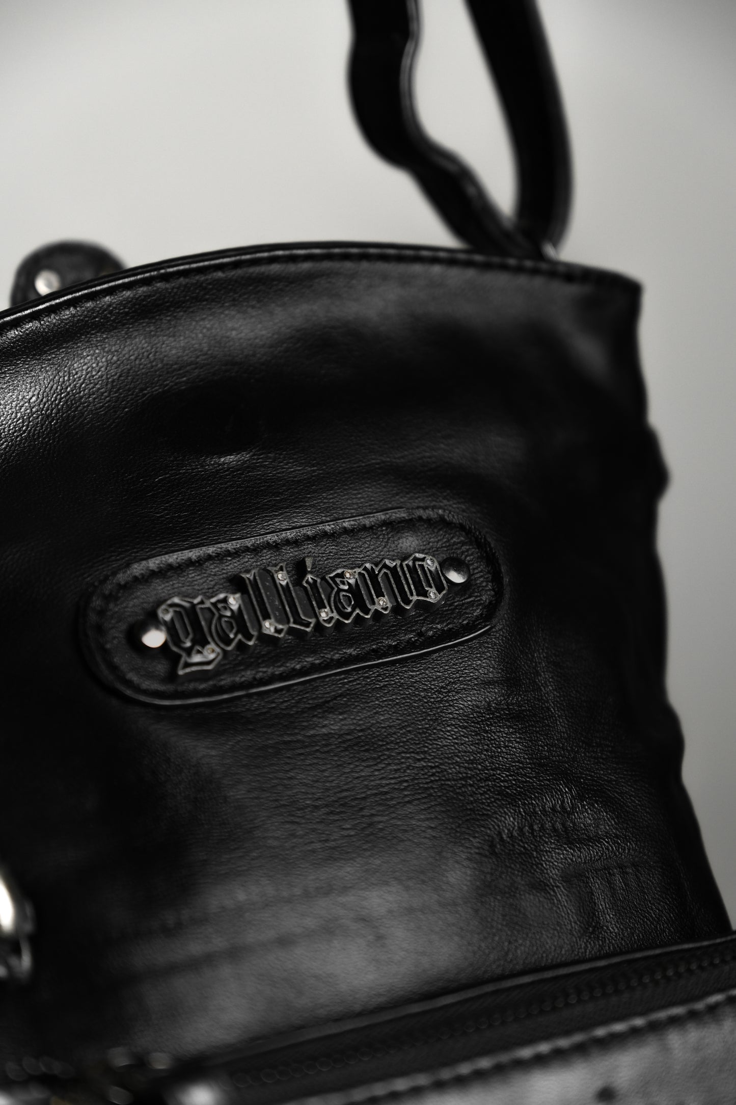 JOHN GALLIANO 2000s - 2-way Studded Leather Shoulder Bag