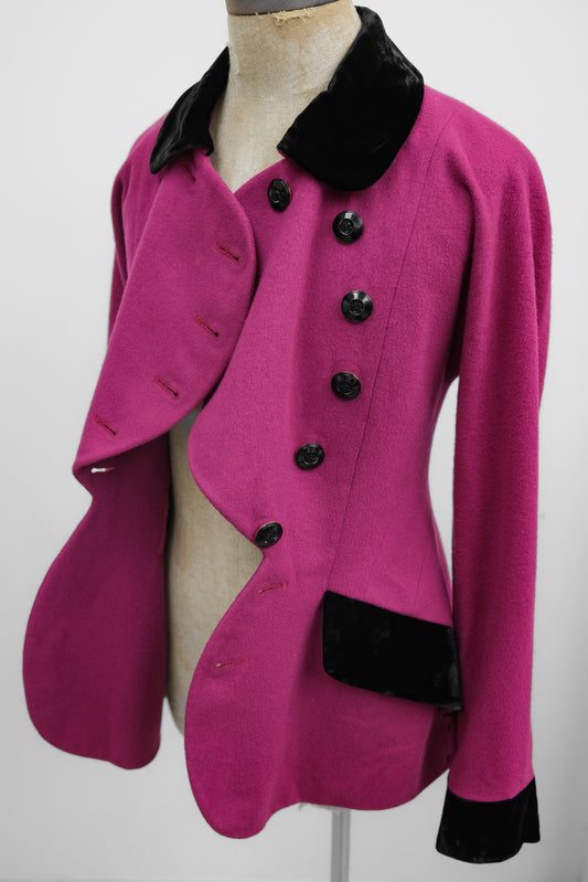 Karl Lagerfeld F/W1991 - Wave Button Wool/Velvet Jacket