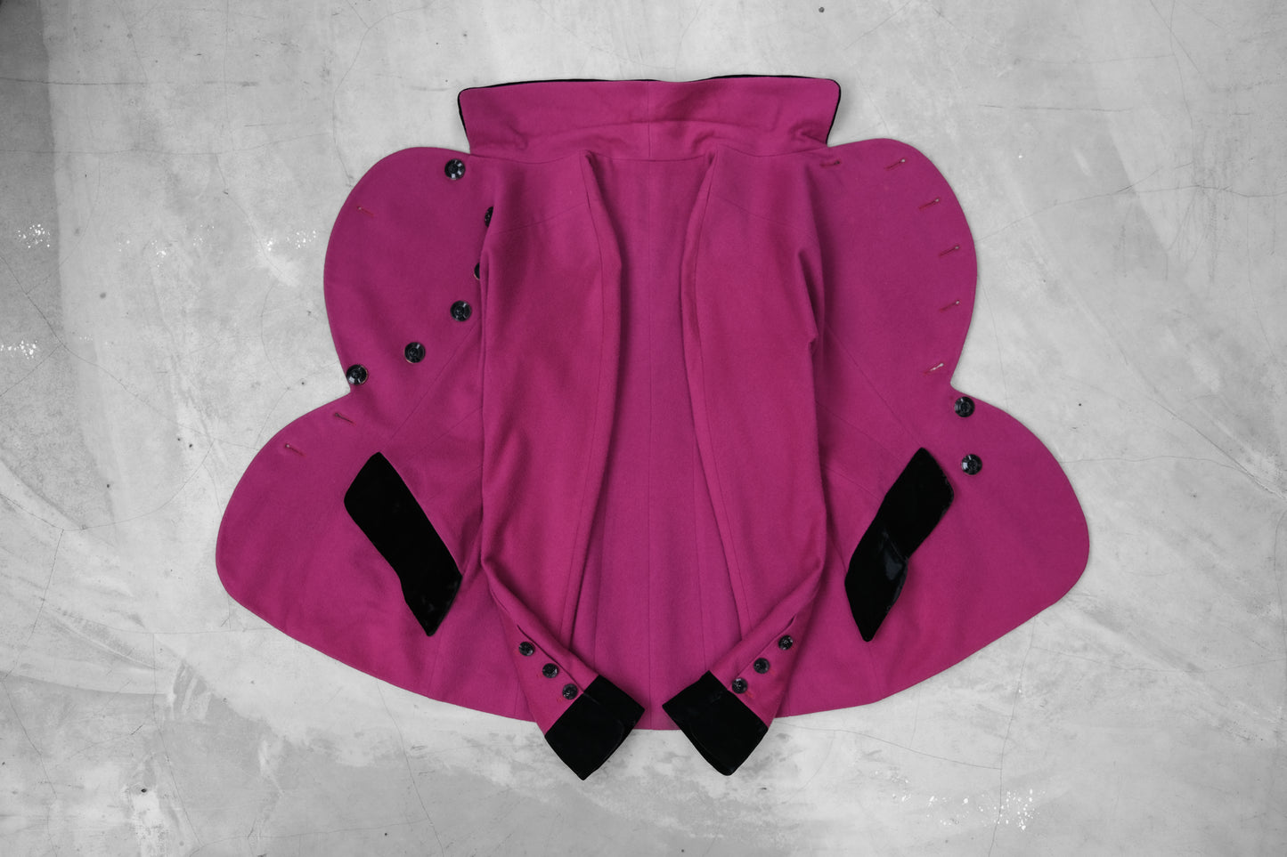 Karl Lagerfeld F/W1991 - Wave Button Wool/Velvet Jacket