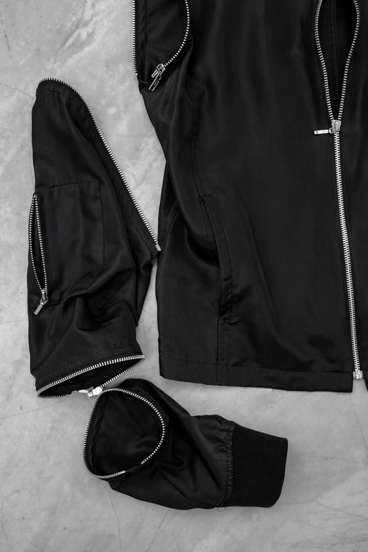 Katharine Hamnett 2000s - Detachable Zip Silk Jacket