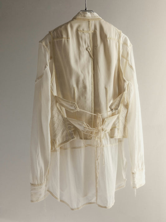 Number (N)ine F/W2009 “A CLOSE FEELING” - Velvet-Trim Silk / Cotton Shirt