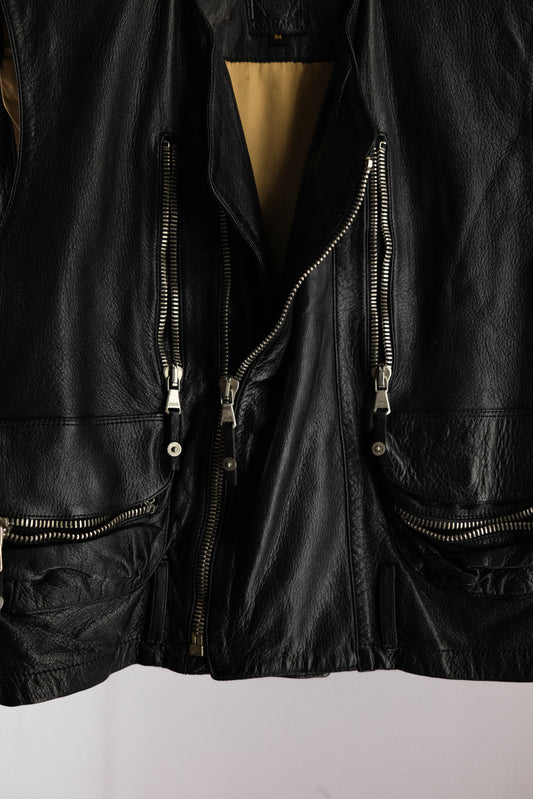 GARAGE 1980-1990s - Multi-zip Leather Vest