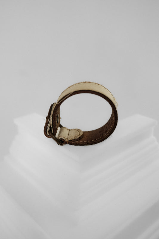 Martin Margiela ⑩ S/S2003 - Bleached Denim Leather Bracelet