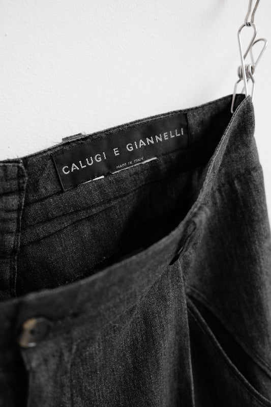 CALUGI E GIANNELLI 1980-1990s - Salt & Pepper Tuck Trousers
