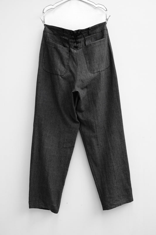CALUGI E GIANNELLI 1980-1990s - Salt & Pepper Tuck Trousers