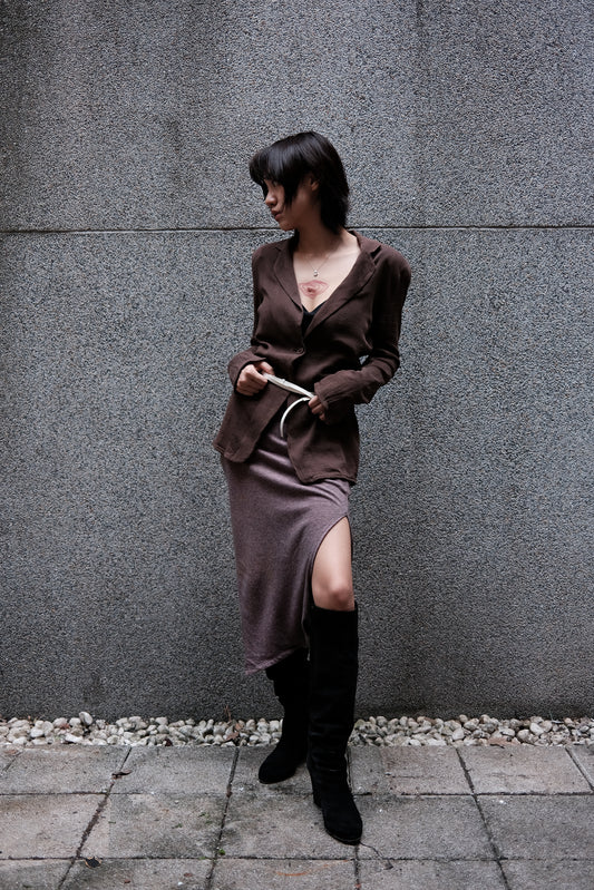 ISSEY MIYAKE 1980s - Asymmetric Knit Skirt