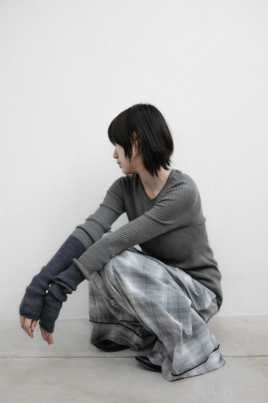 Y’s Yohji Yamamoto F/W2008 - 2-Tone Glove Sleeve Rib Knit