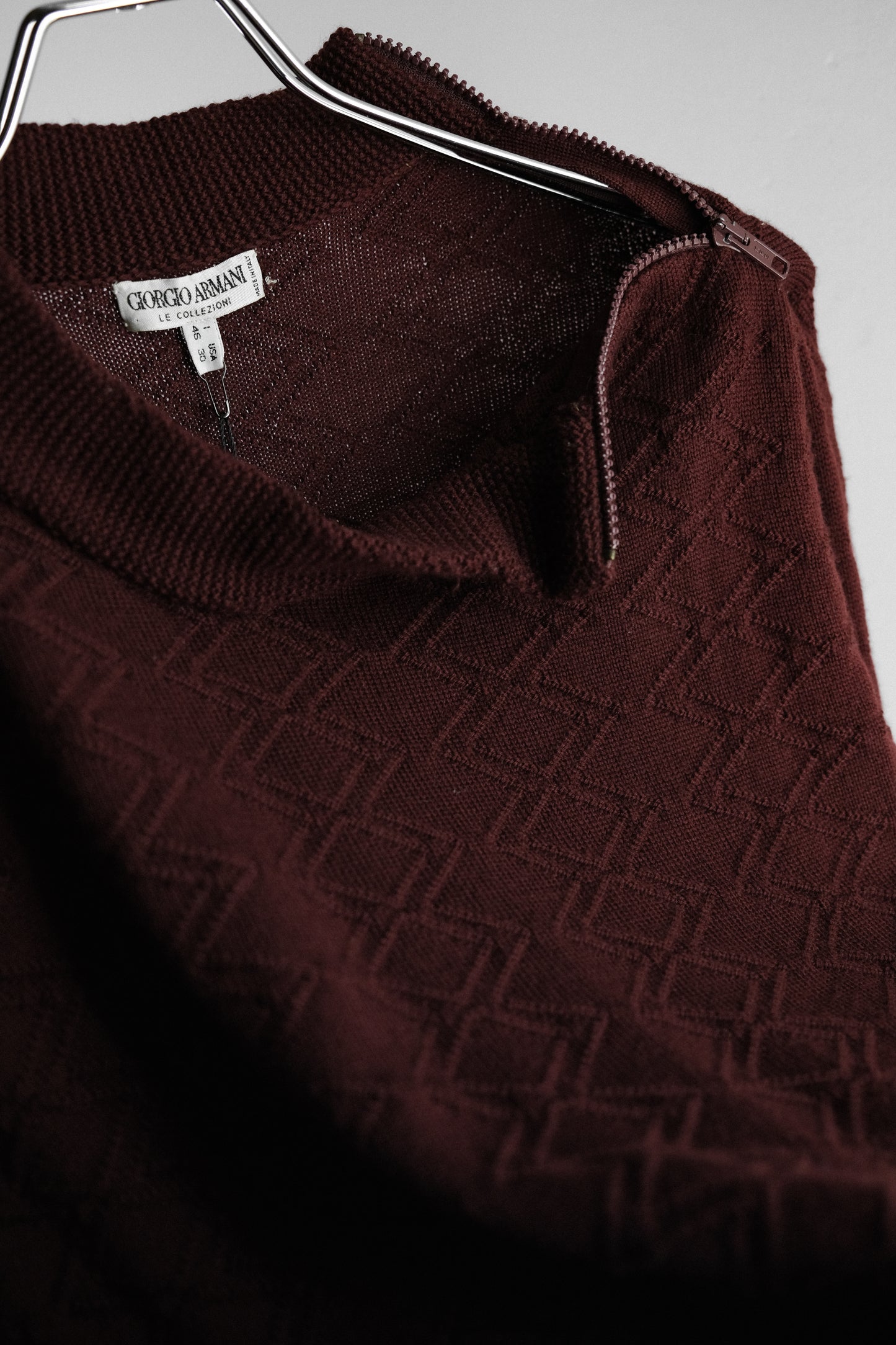 Giorgio Armani 1990s - Merino Wool Zip Collar Sweater