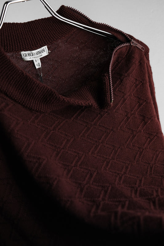 Giorgio Armani 1990s - Merino Wool Zip Collar Sweater