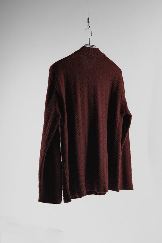 Giorgio Armani 1990s - Merino Wool Zip Collar Sweater
