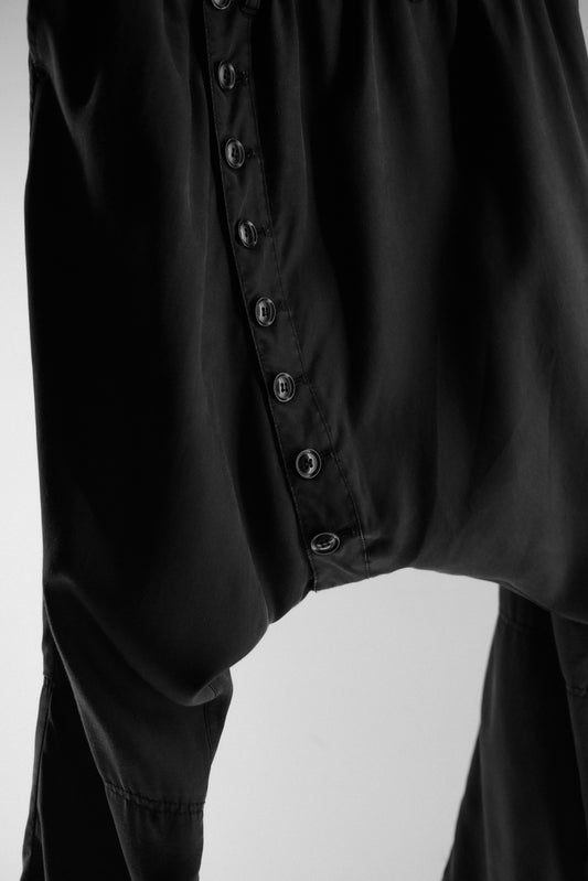 GOMME 2000s - Diagonal Button Tencel Sarouel Pants