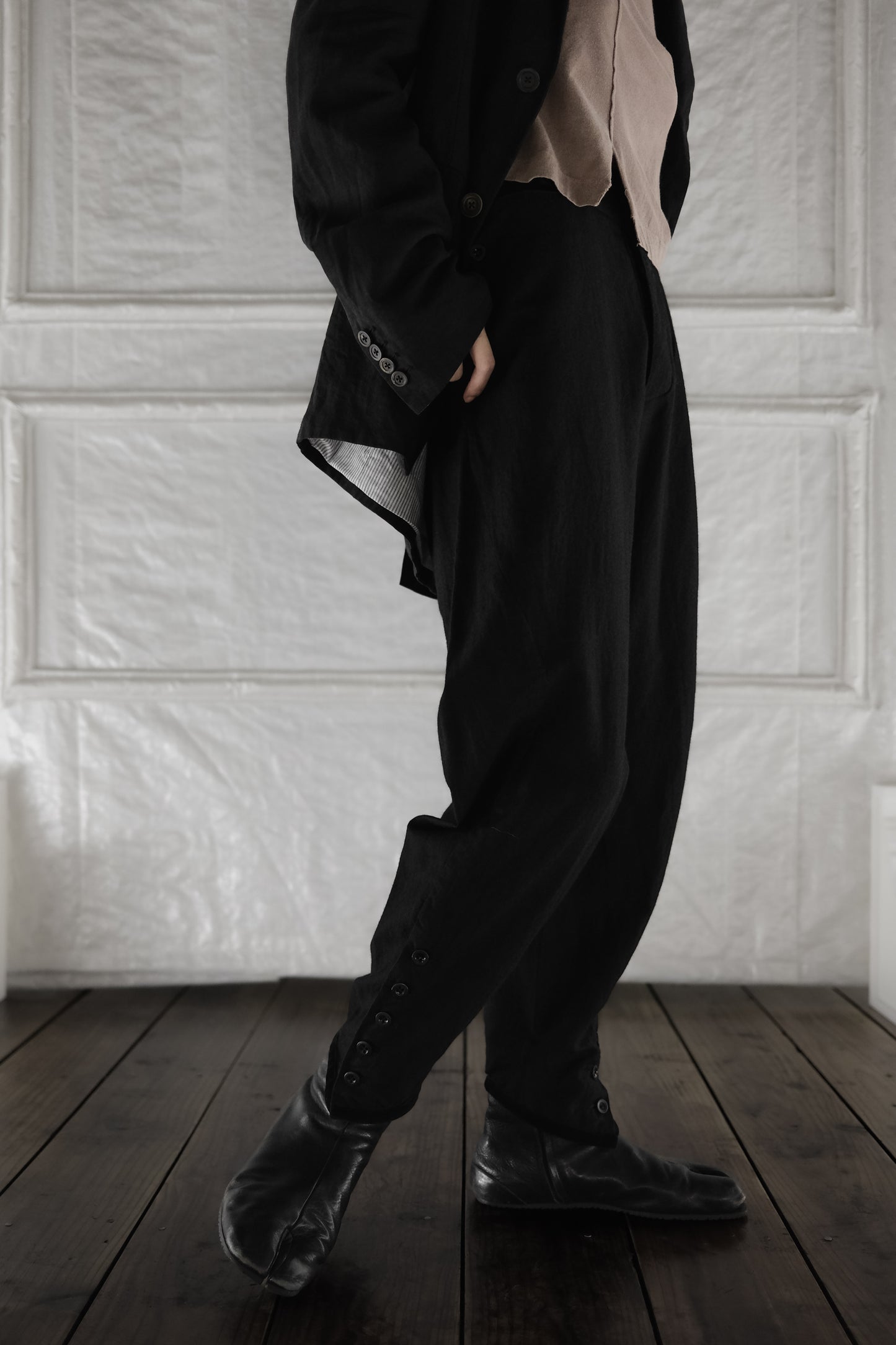 ARCHIVIO J.M. Ribot - Antique Button Velvet-Trim Leg Pants