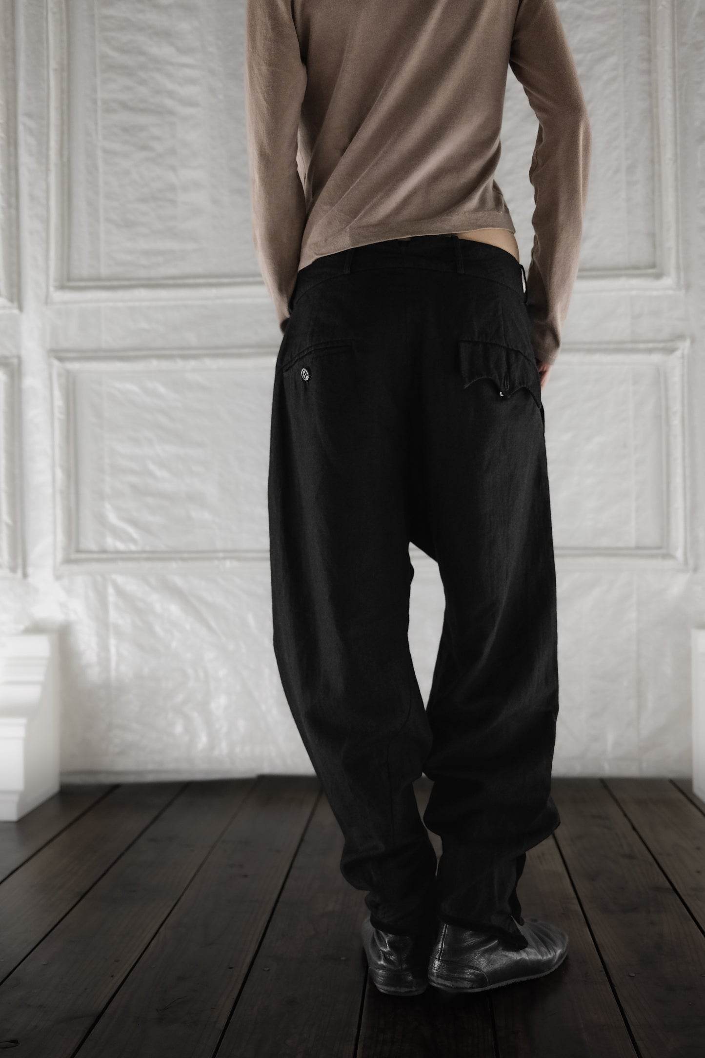 ARCHIVIO J.M. Ribot - Antique Button Velvet-Trim Leg Pants
