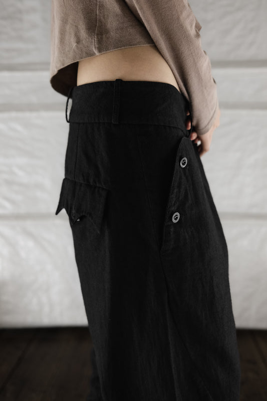 ARCHIVIO J.M. Ribot - Antique Button Velvet-Trim Leg Pants