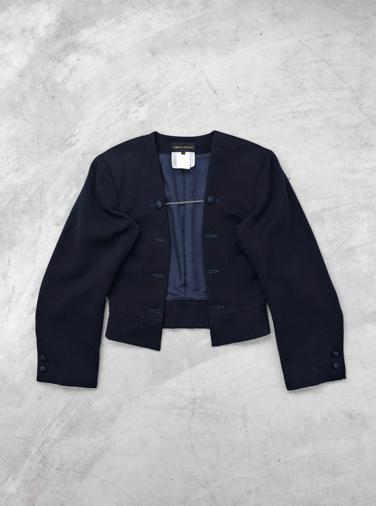 COMME des GARÇONS F/W1988 “Red Is Black” - Chain-Button Wool Bolero Jacket