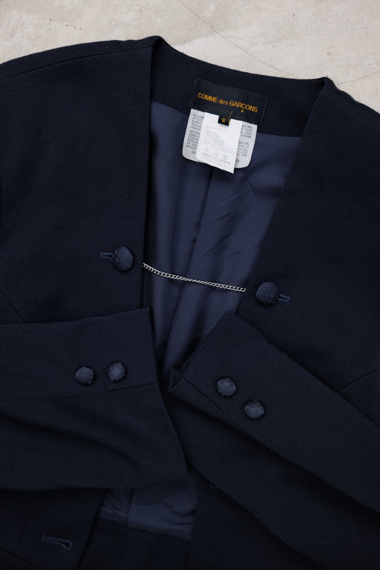 COMME des GARÇONS F/W1988 “Red Is Black” - Chain-Button Wool Bolero Jacket