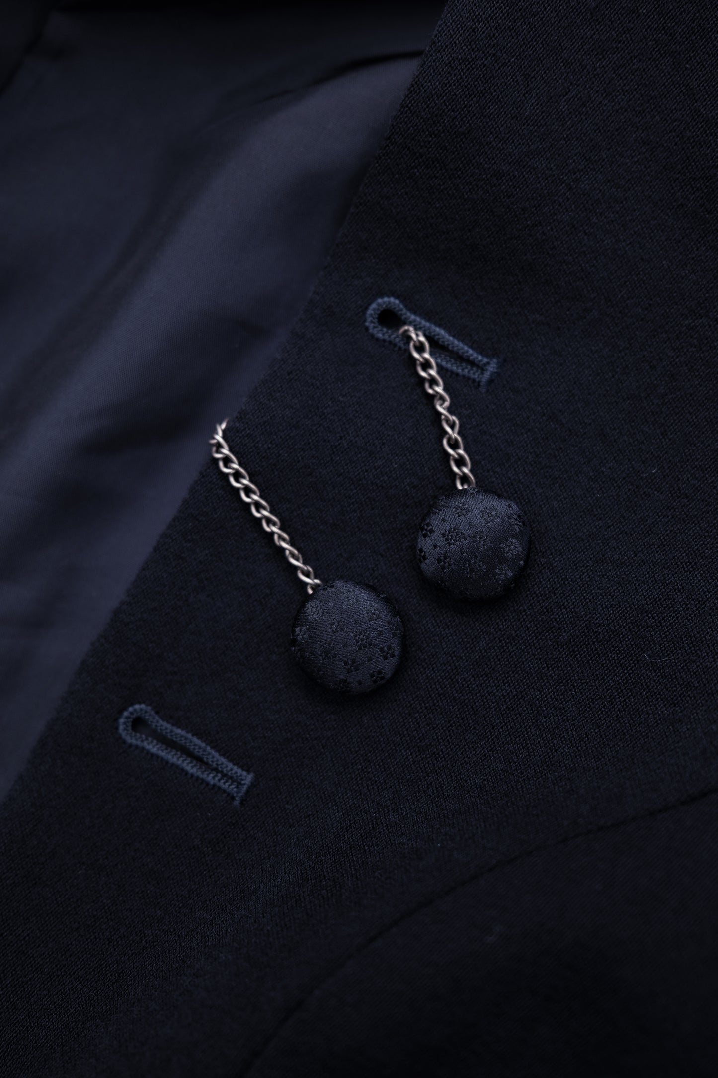 COMME des GARÇONS F/W1988 “Red Is Black” - Chain-Button Wool Bolero Jacket