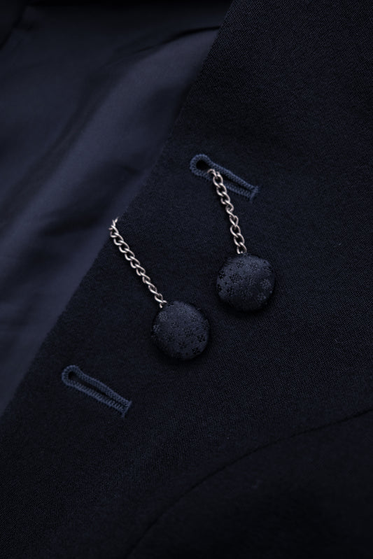 COMME des GARÇONS F/W1988 “Red Is Black” - Chain-Button Wool Bolero Jacket