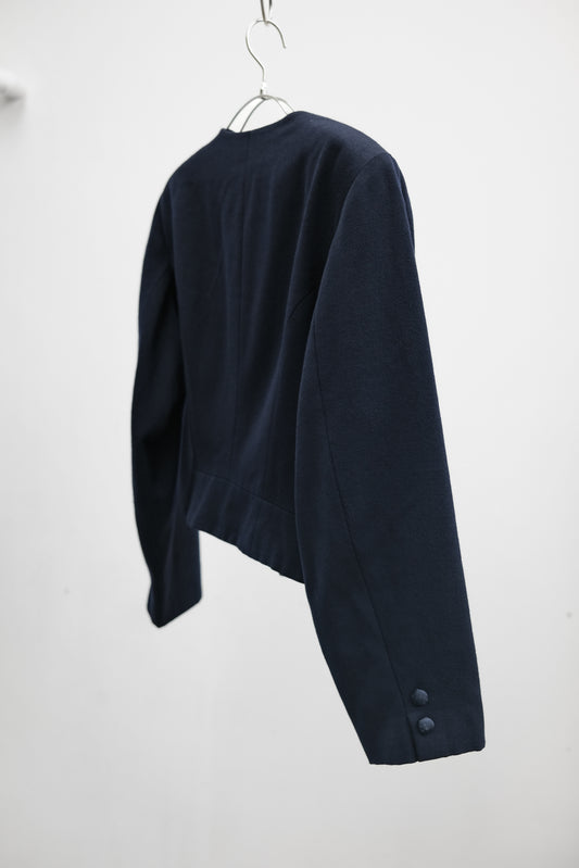 COMME des GARÇONS F/W1988 “Red Is Black” - Chain-Button Wool Bolero Jacket