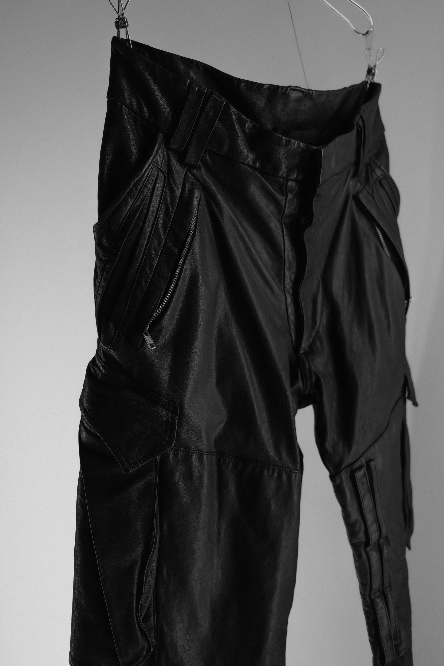 EKAM 2010s - Lamb Leather Cargo Pants