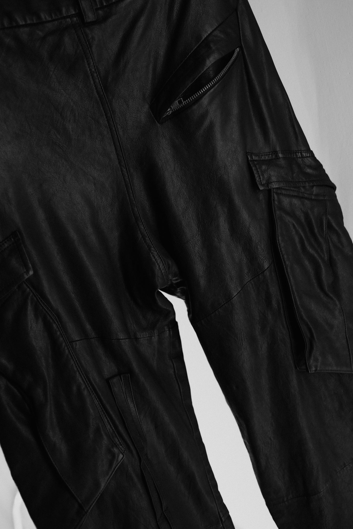 EKAM 2010s - Lamb Leather Cargo Pants