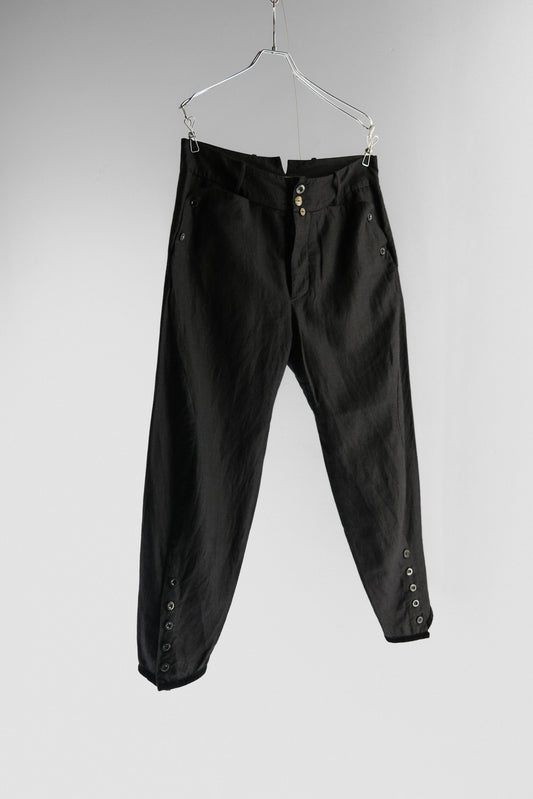 ARCHIVIO J.M. Ribot - Antique Button Velvet-Trim Leg Pants