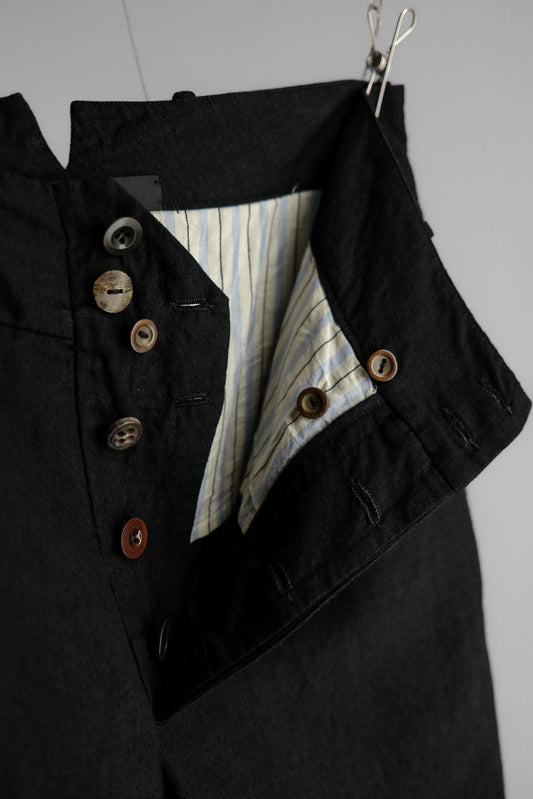 ARCHIVIO J.M. Ribot - Antique Button Velvet-Trim Leg Pants
