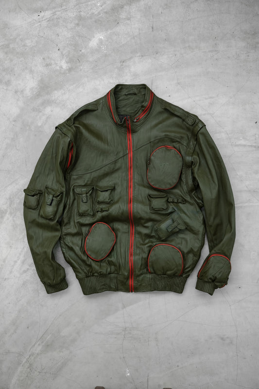 Omavi Den em jenz 2000s - Multi Pocket Cargo Bomber Jacket