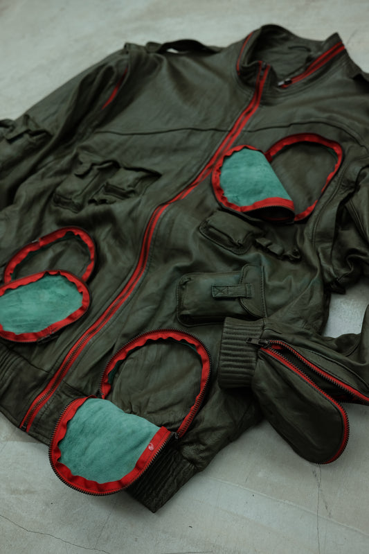 Omavi Den em jenz 2000s - Multi Pocket Cargo Bomber Jacket