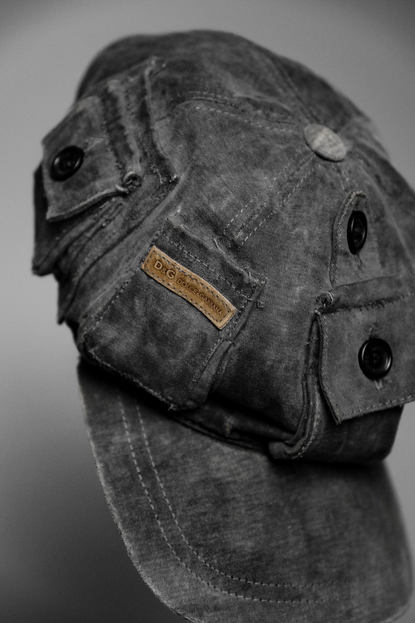 DOLCE & GABBANA Early 2000s - Moleskin Multi-Pocket Cargo Cap