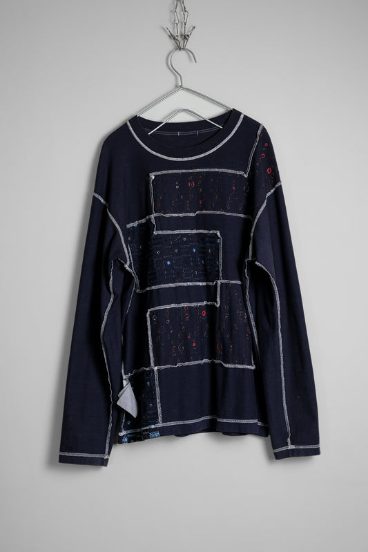 COMME des GARÇONS HOMME A/W2002 田中啓一時期 - Embroidered L/S Top