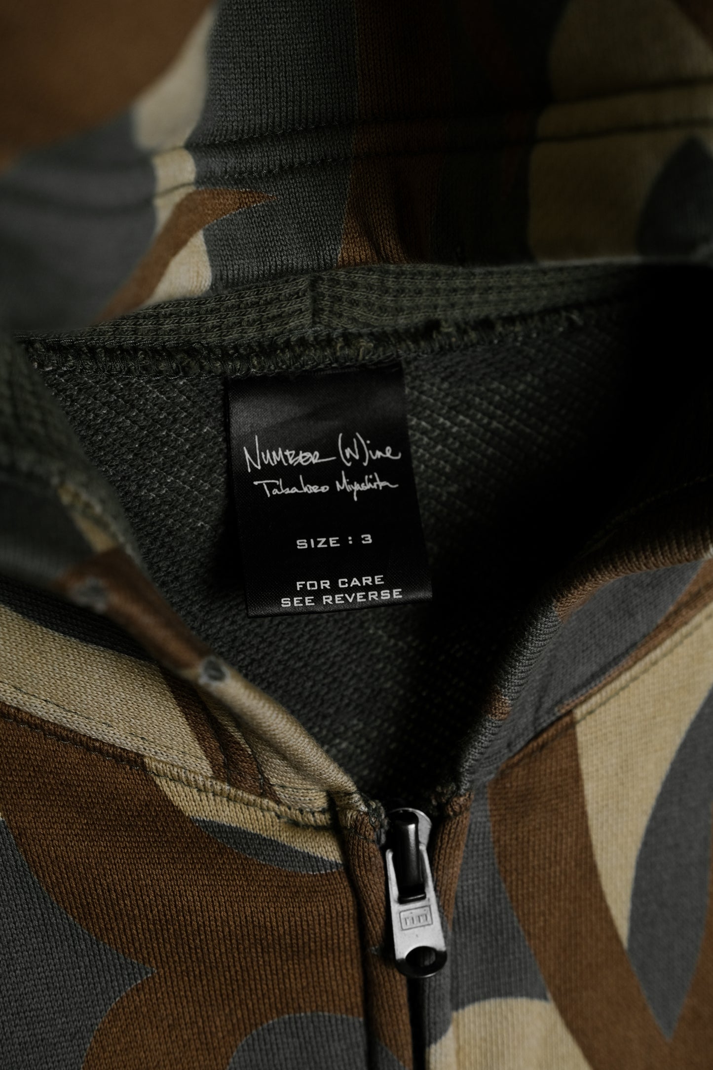 Number (N)ine F/W2004 “Give Peace A Chance” - Tribal Heart Camo Zip-up Hoodie