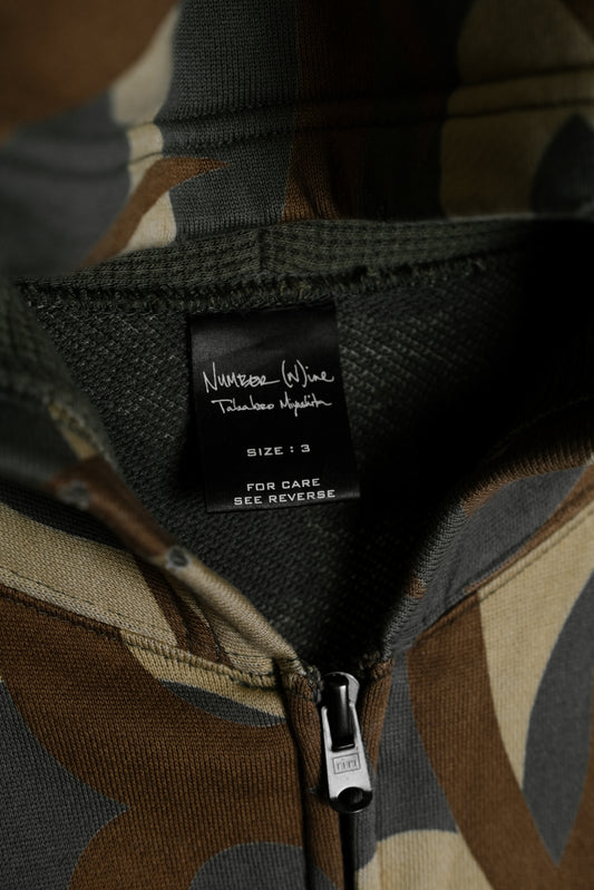 Number (N)ine F/W2004 “Give Peace A Chance” - Tribal Heart Camo Zip-up Hoodie