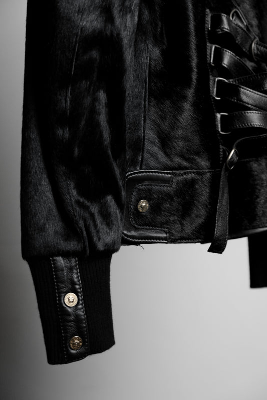 Versace Jeans Couture Early 2000s - Pony-hair Fur Leather Jacket
