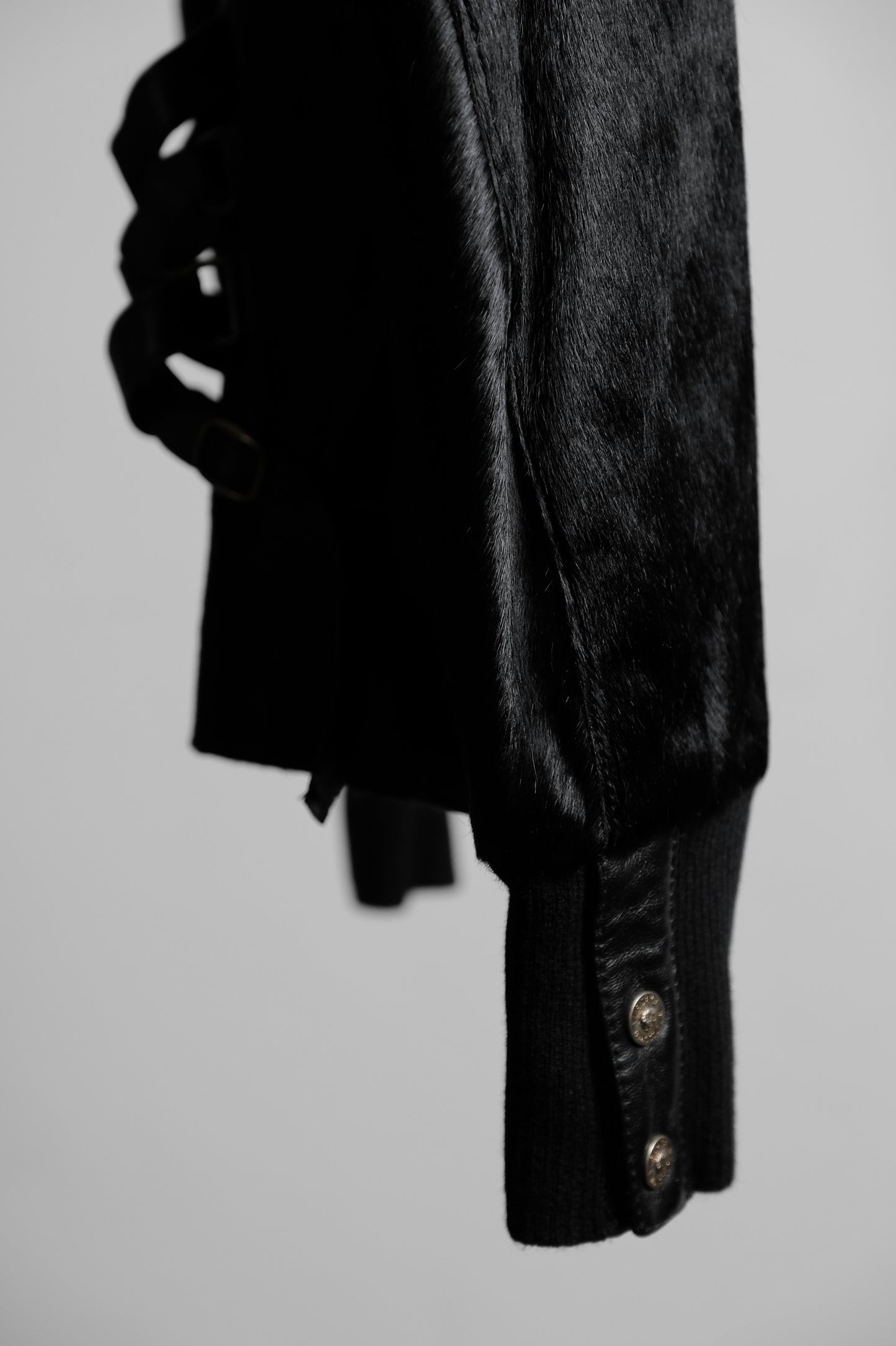 Versace Jeans Couture Early 2000s - Pony-hair Fur Leather Jacket