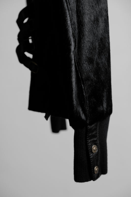 Versace Jeans Couture Early 2000s - Pony-hair Fur Leather Jacket