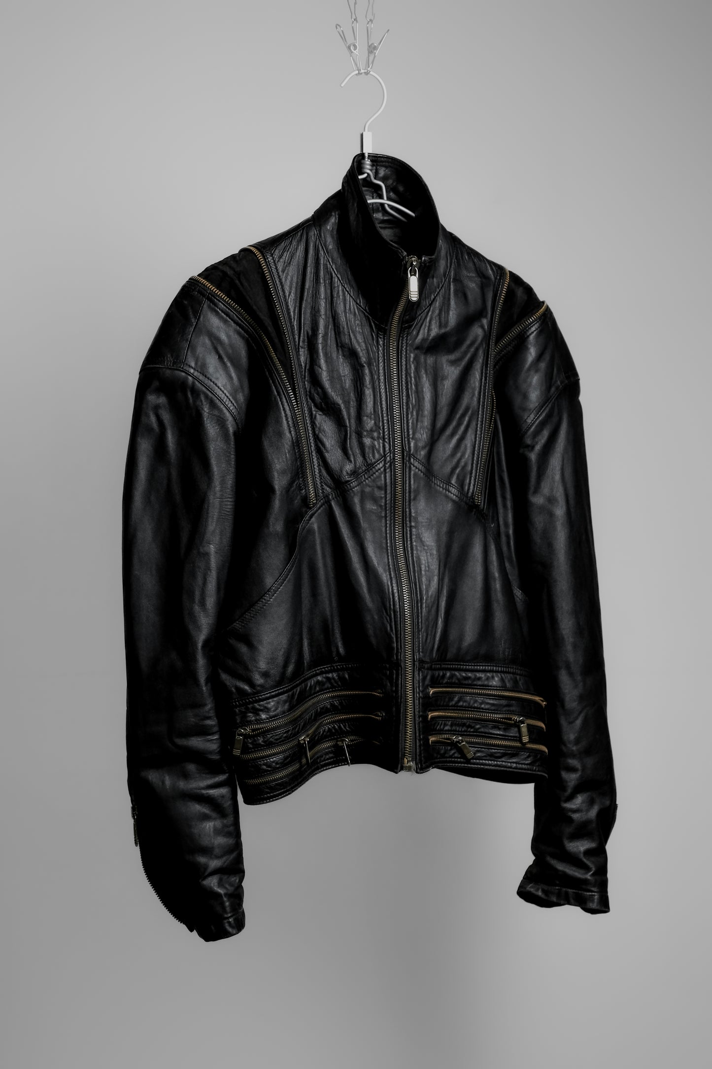 MARIO CONTI 1980-1990s - Multi Lampo-zip Leather Jacket