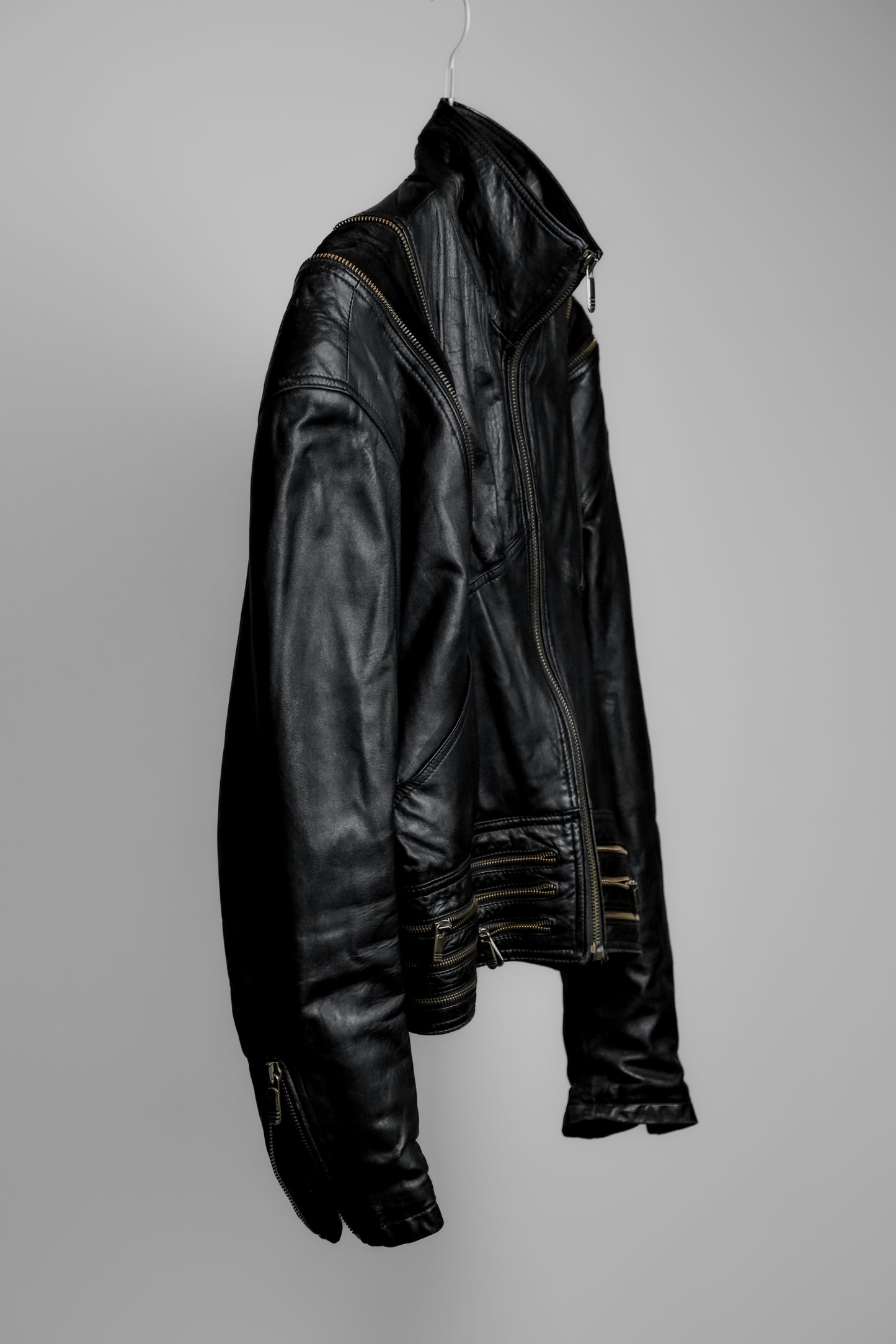 MARIO CONTI 1980-1990s - Multi Lampo-zip Leather Jacket