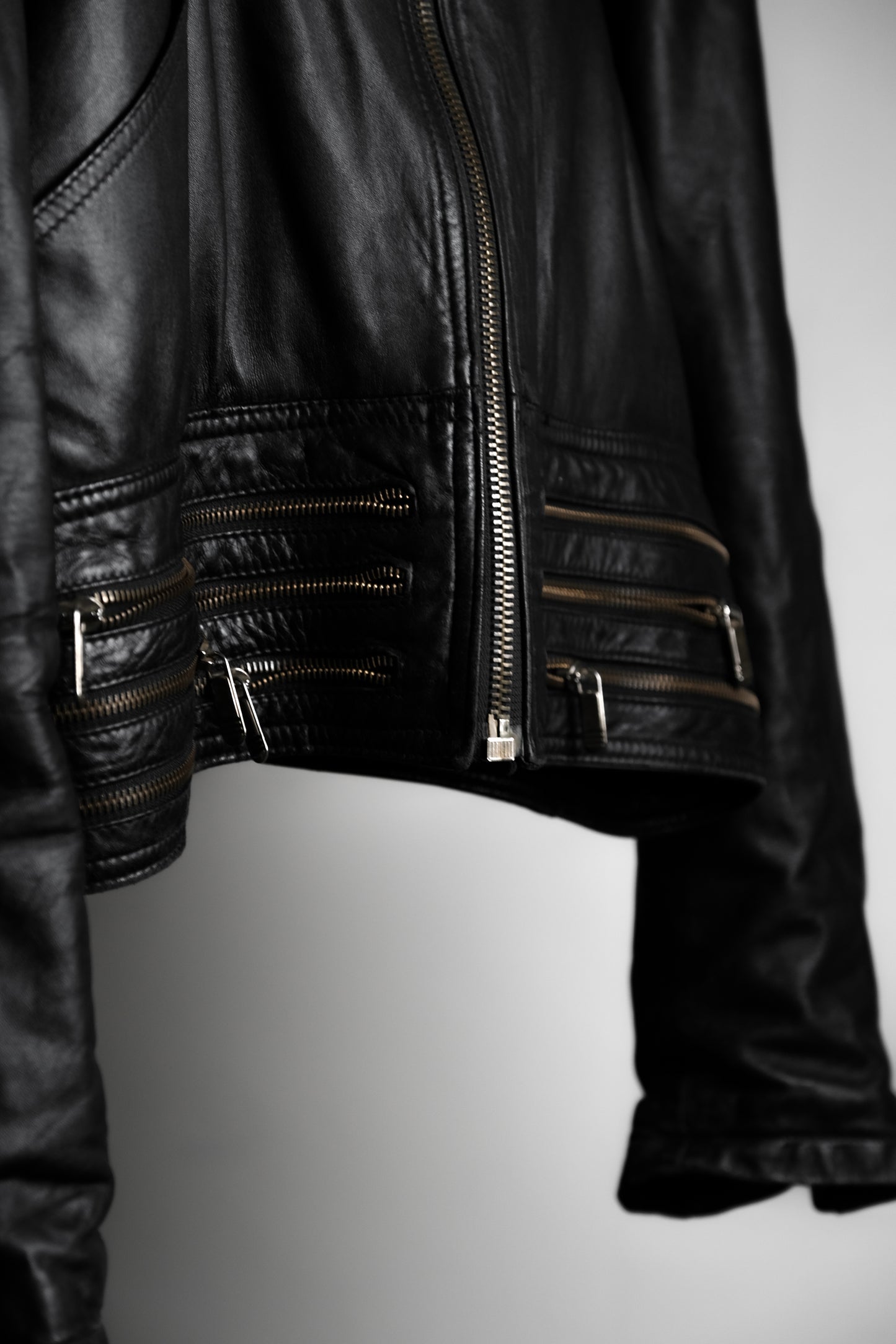 MARIO CONTI 1980-1990s - Multi Lampo-zip Leather Jacket