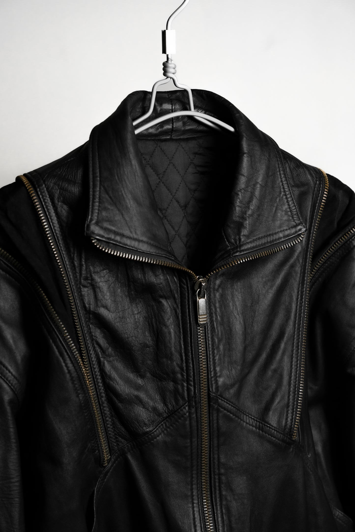 MARIO CONTI 1980-1990s - Multi Lampo-zip Leather Jacket