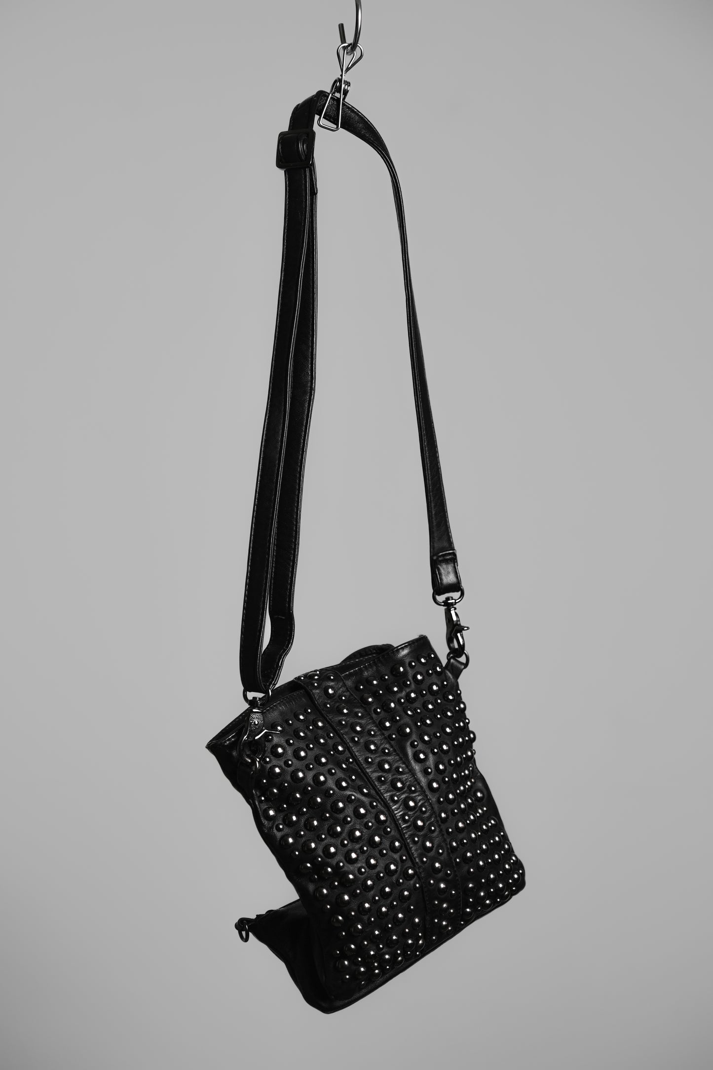 JOHN GALLIANO 2000s - 2-way Studded Leather Shoulder Bag