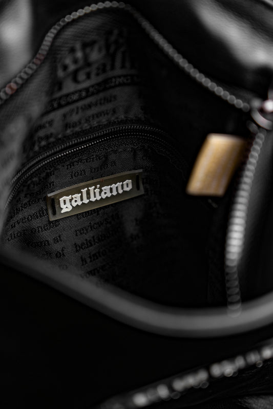 JOHN GALLIANO 2000s - 2-way Studded Leather Shoulder Bag