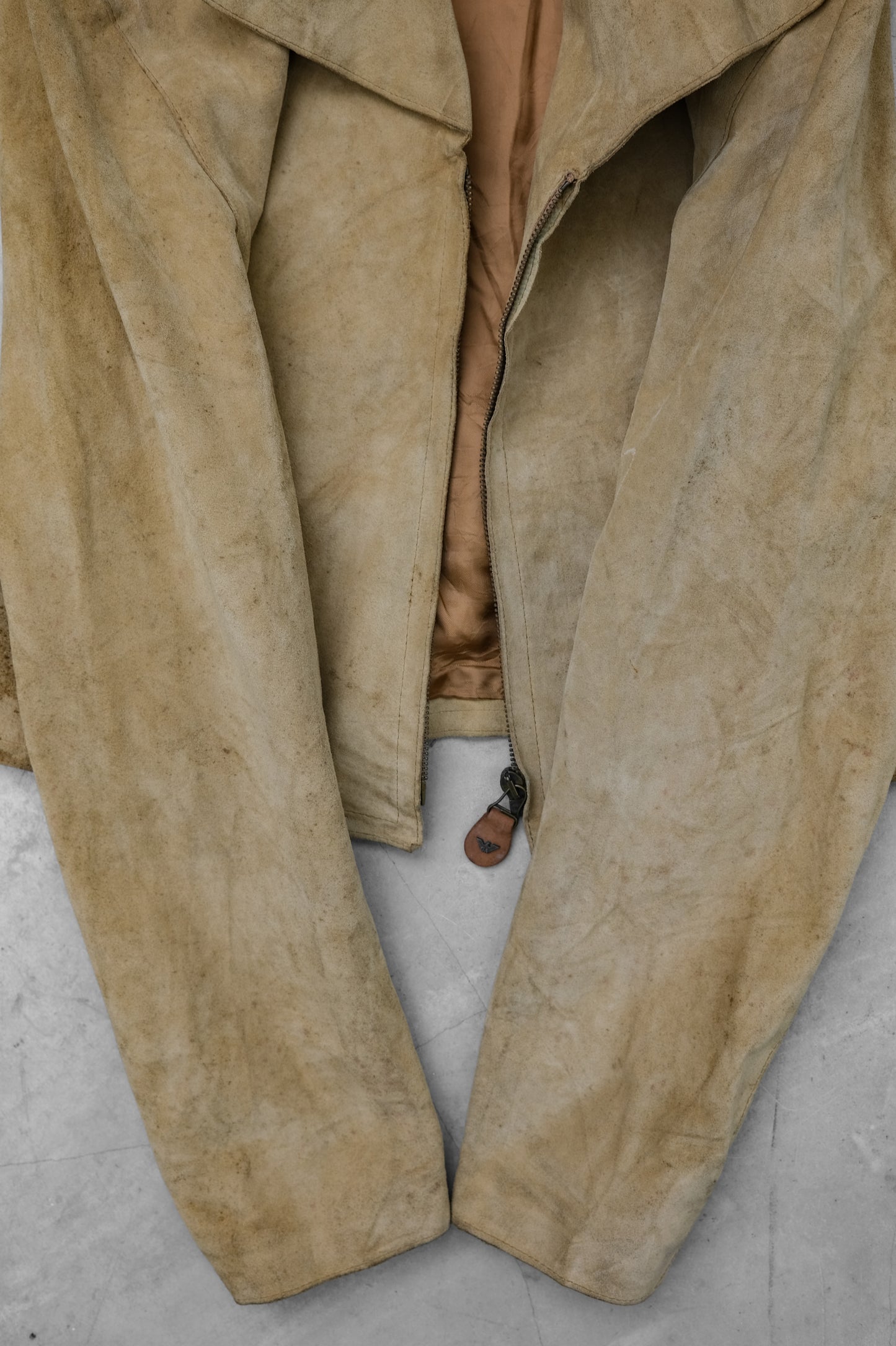 ARMANI JEANS 1990s - Cropped Suede Leather Jacket